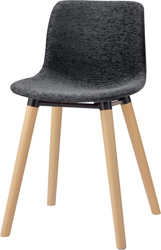 スピッツ 木製4本脚 張りぐるみ チャコールグレー