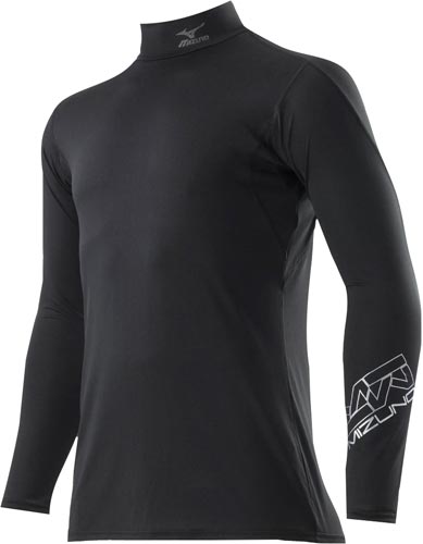 ゼロプラスハイネックシャツ長袖ブラックM