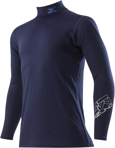 ゼロプラスハイネックシャツ長袖ネイビーL