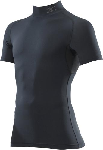 コンプハイネックシャツ半袖ブラックL