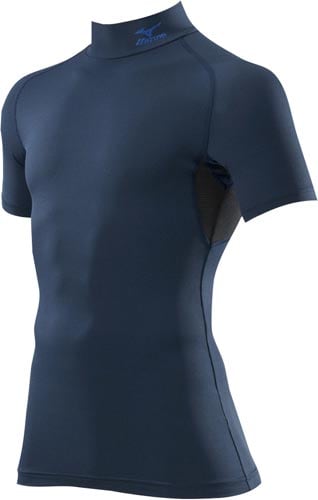 コンプハイネックシャツ半袖ネイビーXL