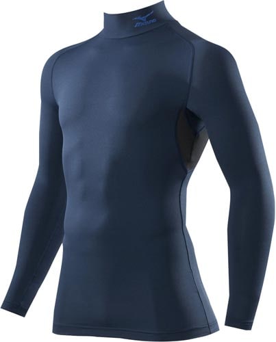 コンプハイネックシャツ長袖ネイビーM