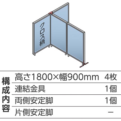 ABCパーテ白 1800×900 LB T型4枚B