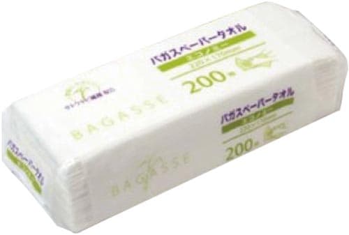 バガスペーパータオルエコノミー200枚×5