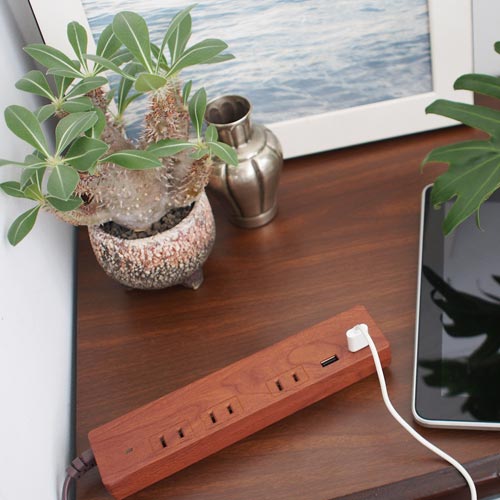 AC×3個口 2.1A USB×2 ダークウッド