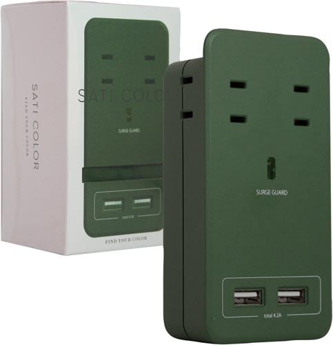 SATICOLOR AC×4 USB×2 オリーブ