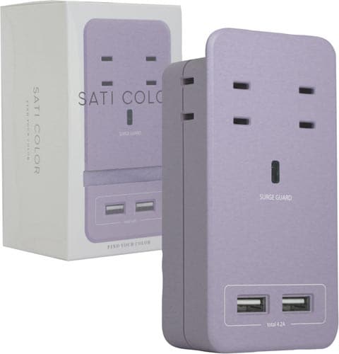 SATICOLOR AC×4 USB×2 パープル
