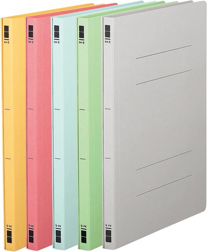 フラットファイル樹脂とじ具 A4縦 5色×60冊