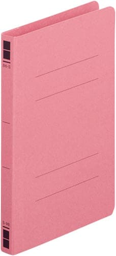 フラットファイル樹脂とじ具 B6縦 桃 100冊