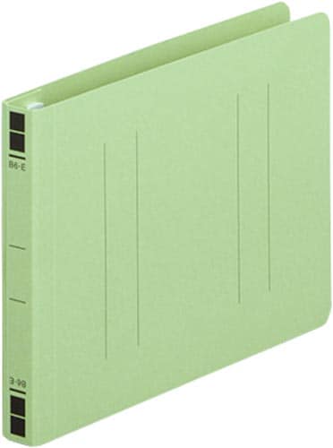 フラットファイル樹脂とじ具 B6横 緑 10冊