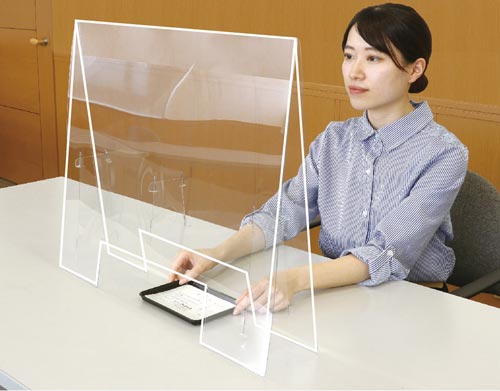 飛沫防止透明パーテーション大1.0窓あきタイプ