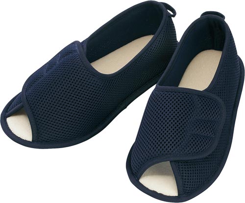ケアシューズ (早快マジック オープン) 紺 S