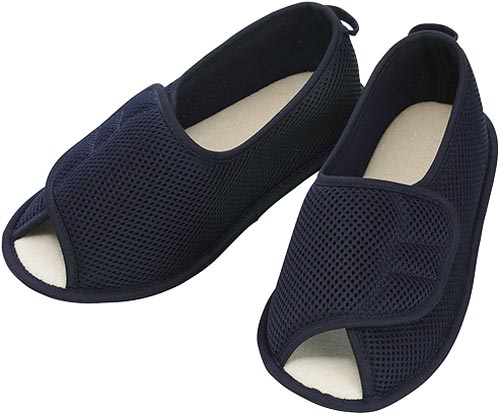 ケアシューズ (早快マジック オープン) 紺 M
