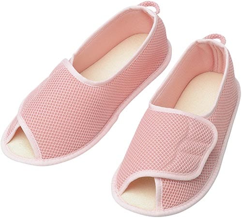 ケアシューズ(早快マジック オープン)ピンク L