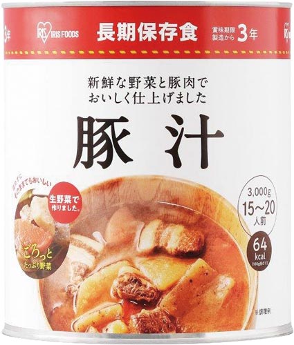 3年保存 1号缶 豚汁×6