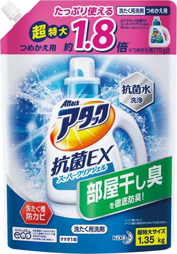 アタック抗菌EXSPクリアジェル詰替1350g×6