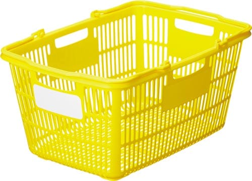 タイトルが書けるカラーバスケット深型 黄×10