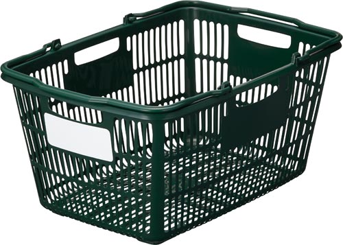 タイトルが書けるカラーバスケット深型 緑×5