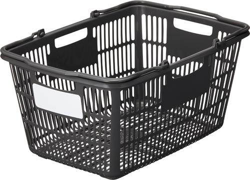 タイトルが書けるカラーバスケット深型 グレー×10