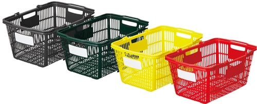 タイトルが書けるカラーバスケット深型 4色×3