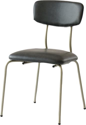 Dripシリーズカフェチェア 背座レザーブラック