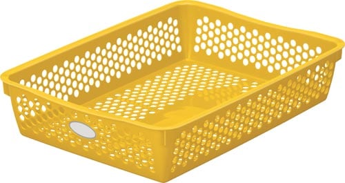 分類しやすいカラーバスケット浅型 黄×5