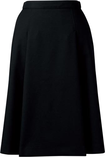 脇ゴムソフトプリーツスカート ブラック 23号