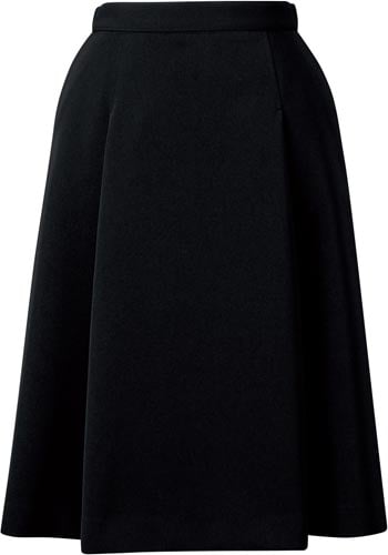 脇ゴムソフトプリーツスカート ブラック 11号