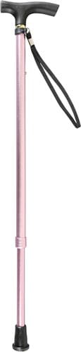 すべりにくい杖 伸縮2段式 桃 1本入