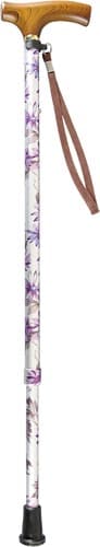 すべりにくい杖 伸縮2段式 桃花柄 1本入