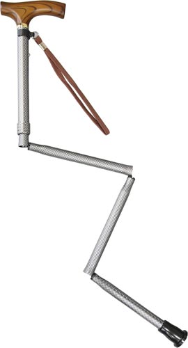 すべりにくい杖 伸縮折りたたみ式 黒チェック 1本