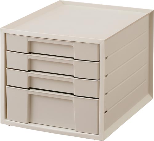 レターケース 浅型3段・深型1段 グレー4個