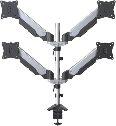 ガス式4画面モニターアーム15−28型クランプ式