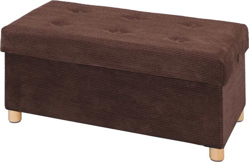 脚付き収納スツール ワイド ブラウン