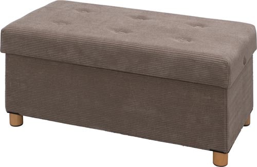 脚付き収納スツール ワイド グレー