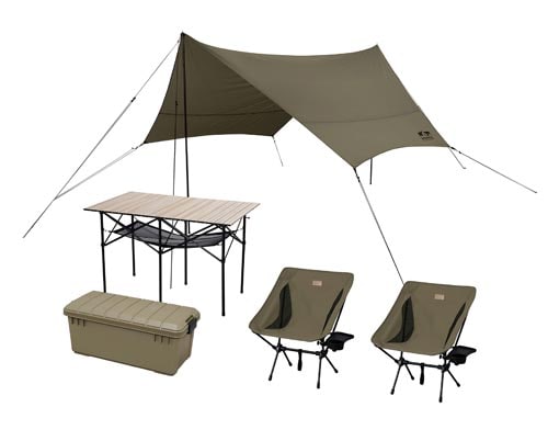 BOX付キャンプ5点セット  ロータイプ カーキ