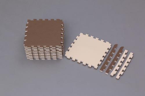 リバーシブルジョイントマット 9枚入 ブラウン