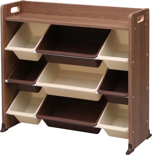 天板付キッズトイハウスラック ブラウン