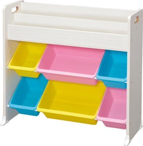 絵本棚付トイハウスラック パステル