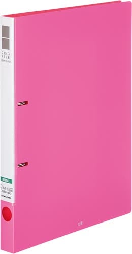 リングファイルスリム抗菌A4 背幅27mm 桃5冊