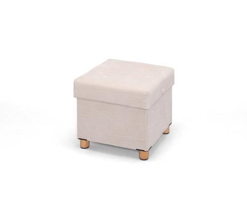脚付き収納スツール ベージュ