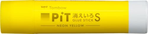 スティックのり消えいろピットSネオン黄軸5本