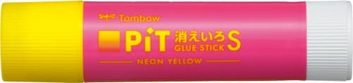 スティックのり消えいろピットSネオン桃軸5本