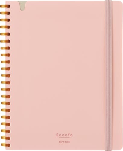 ソフトリングノートスーファ方眼罫B6変形 桃×5