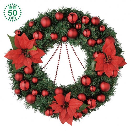 クリスマスビーズリース レッド