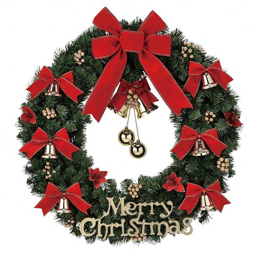 クリスマスリース(80cm) レッド