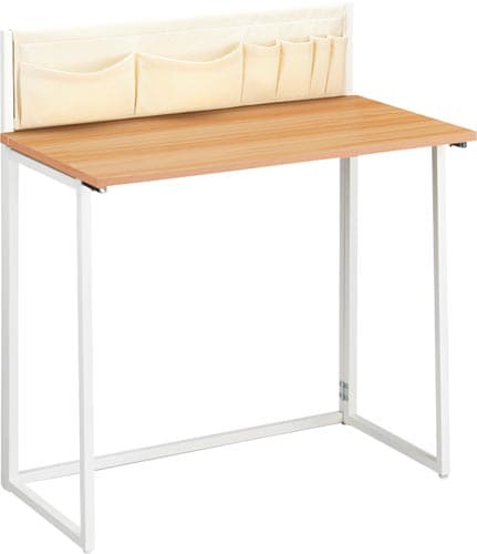 リビングワークデスク 天板ナチュラル 脚ホワイト