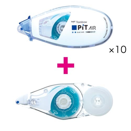 テープのりピットエアーミニ本体10個+詰替1