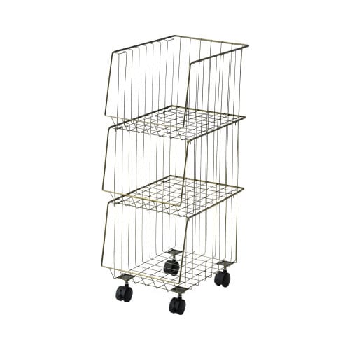 スタッキングワゴン3段 AKB−438Aゴールド