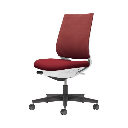 チェア ミトラ2黒脚ロー肘無M本体白赤U